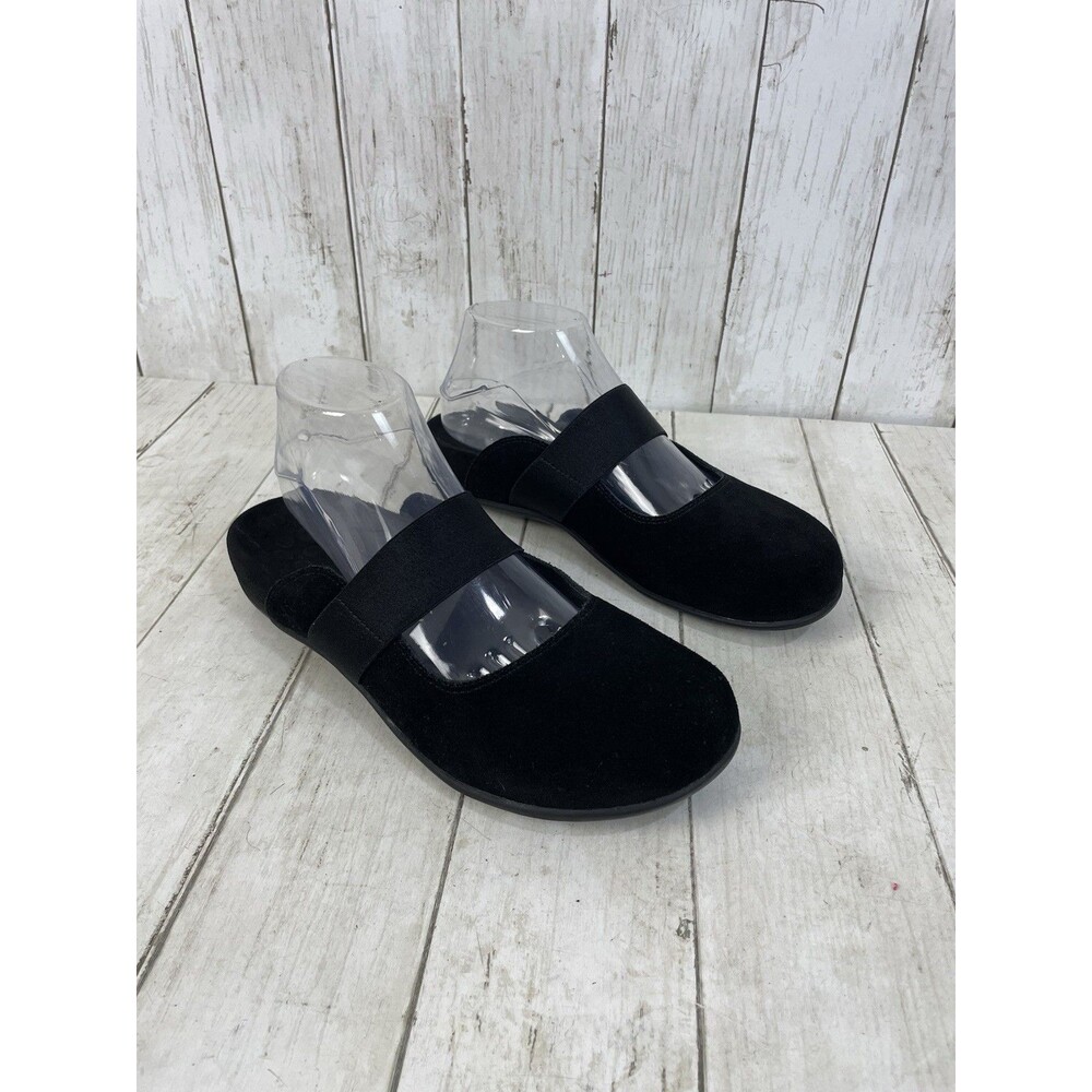 Vionic Laurel Black Suede Mule Shoes Womens 9 Comfort Slip On Supportive